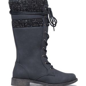 Lexis Sweater Knit Boot - Black | US 9 / UK 7 / EU 40
